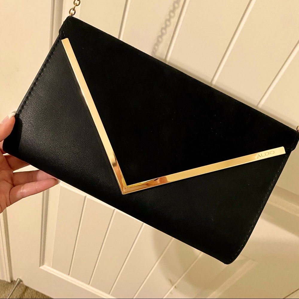 ALDO Suede / Faux Leather Shoulder Clutch